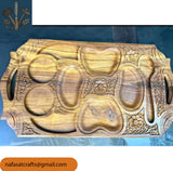 Handcrafted Wooden Dry Fruit Serving Tray – Decorative Snack & Nut Serving Tray