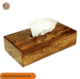 Handcrafted Wooden Tissue Box – Decorative Tissue Paper Holder for Home & Office