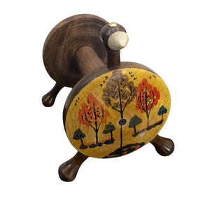 Hand-Painted Wooden Kitchen Tissue Roll Stand – Decorative Paper Towel Holder for Countertop