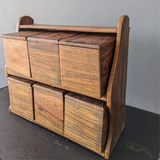 Handcrafted Wooden Masala Box with 6 Compartments – Traditional Indian Spice Organizer | Kitchen Spice Storage Container