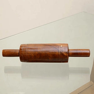 Handmade Bread Roller (Chakla Belan) with Brass Work – Wooden Roti Maker