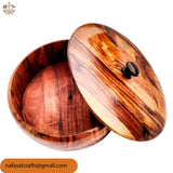 Handcrafted Wooden Roti Hotpot with Brass Work – Traditional Chapati Storage Box (No Steel Bowl)