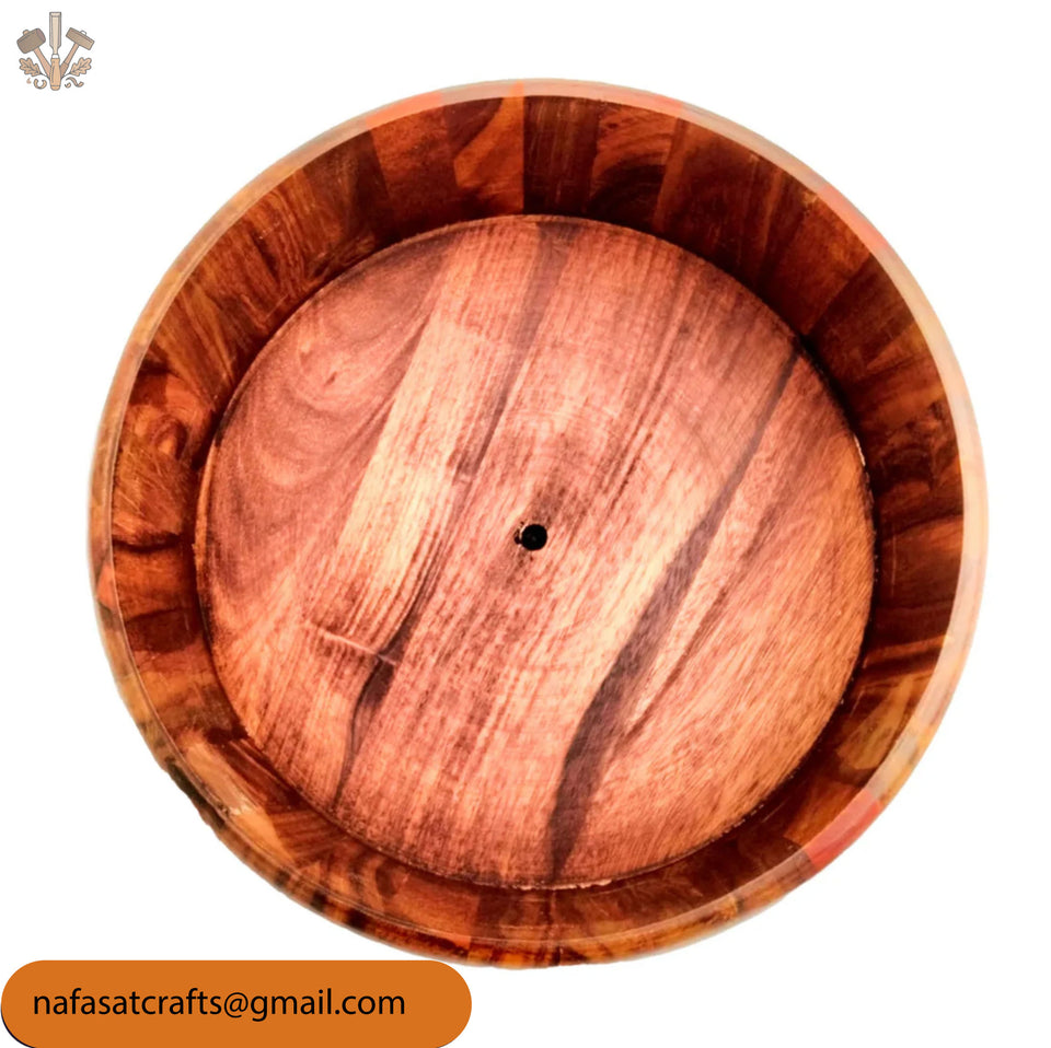 Handcrafted Wooden Roti Hotpot with Brass Work – Traditional Chapati Storage Box (No Steel Bowl)