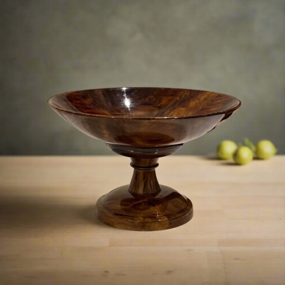 Handcrafted Wooden Fruit Bowl – 12 Inch Rosewood Decorative Bowl for Dining Table & Kitchen