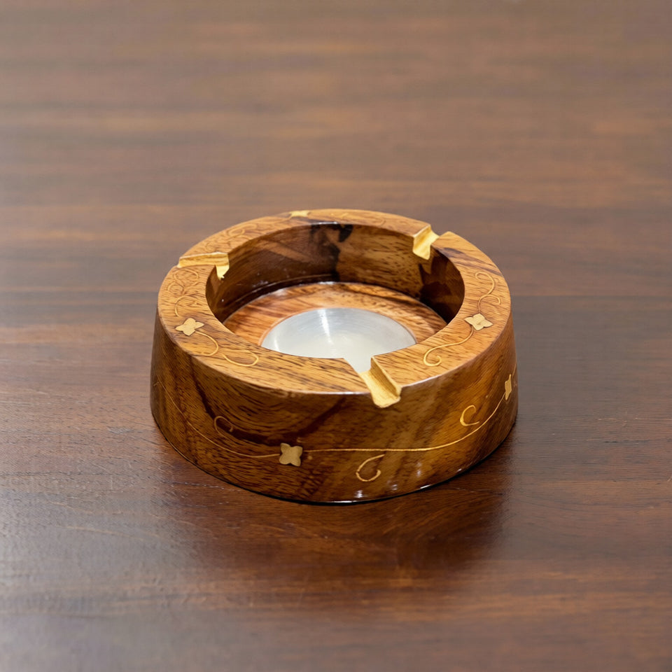 Handcrafted Wooden Ashtray – Durable Stylish Cigarette & Cigar Ash Tray
