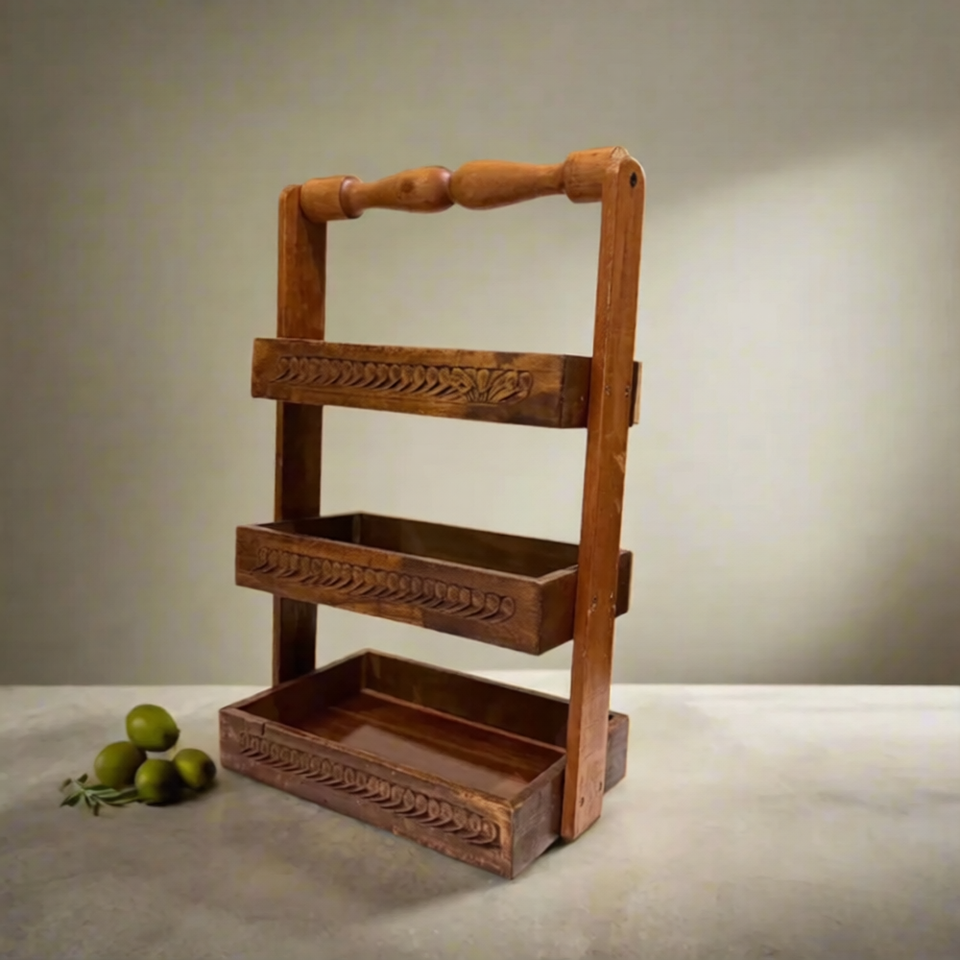 Handmade Wooden Spoon Rack for Kitchen – Wall Mounted Cooking Utensil Holder Organizer