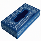 Handcrafted Naqshi Wooden Tissue Box – Decorative Tissue Holder (Red, Blue & Green)