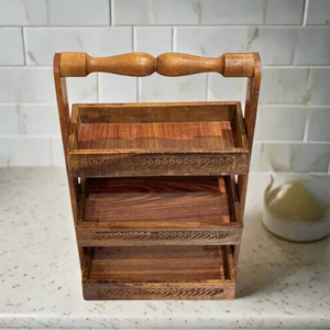 Handmade Wooden Spoon Rack for Kitchen – Wall Mounted Cooking Utensil Holder Organizer