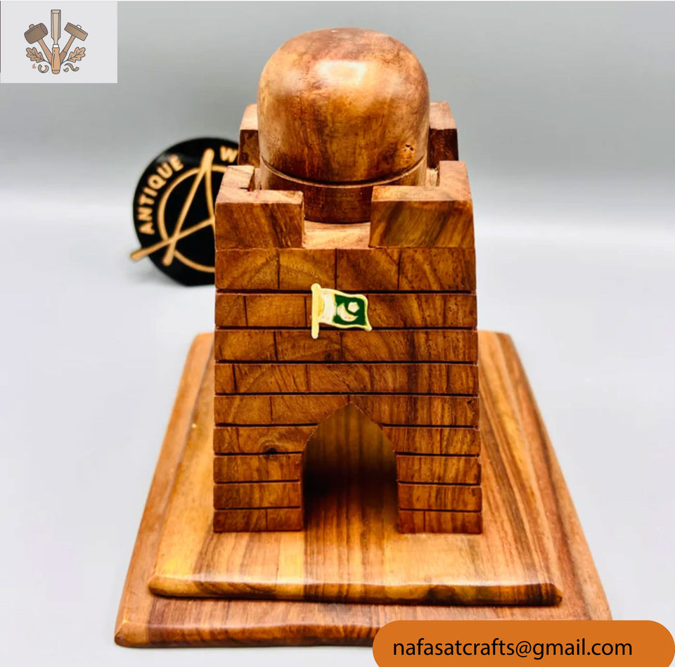 Handcrafted Mazar-e-Quaid Wooden Decoration Piece – Pakistani Landmark Home Décor
