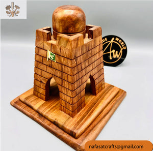 Handcrafted Mazar-e-Quaid Wooden Decoration Piece – Pakistani Landmark Home Décor