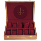 Handcrafted 10-Slot Wooden Watch Box – Premium Watch Organizer with Red Velvet Interior & Solid Wooden Lid