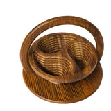 Handcrafted Foldable Wooden Dry Fruit Basket – Decorative Serving Basket for Kitchen & Table Decor